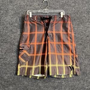 Hurley Mens Board Shorts Size 32? Plaid Multi Color Swim Beach Surf Pockets